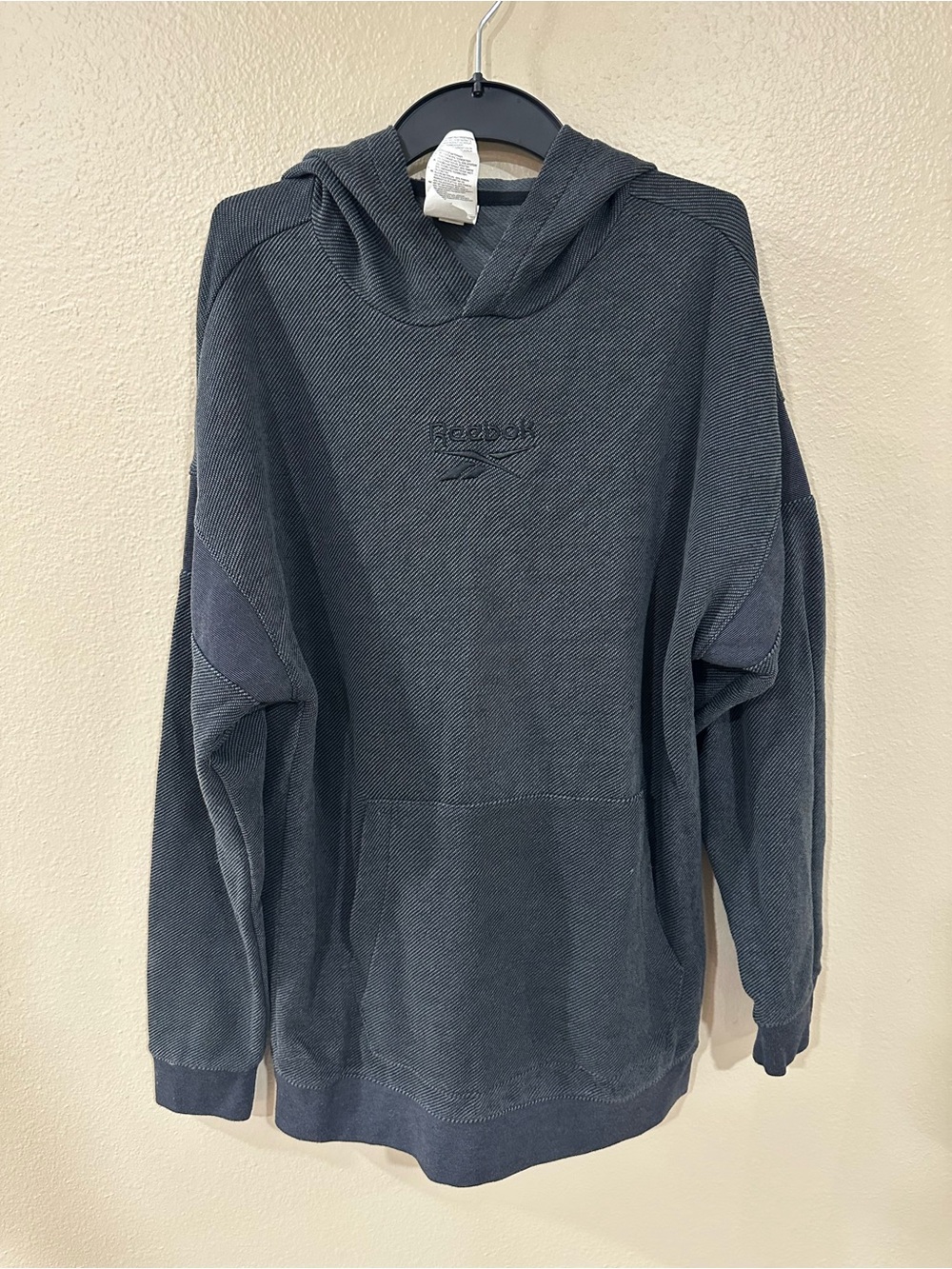 Reebok Dark Charcoal Hooded Pullover Sweatshirt